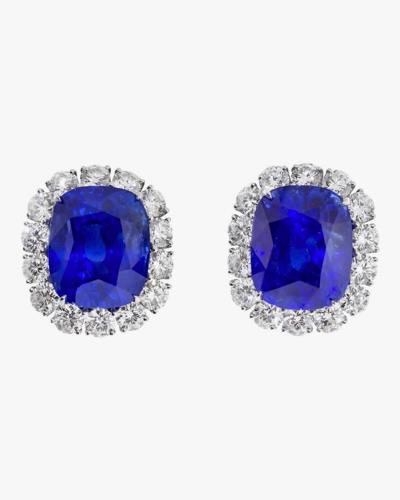 Cartier Sapphire and Diamond GIA and AGL Certified Ear Clips